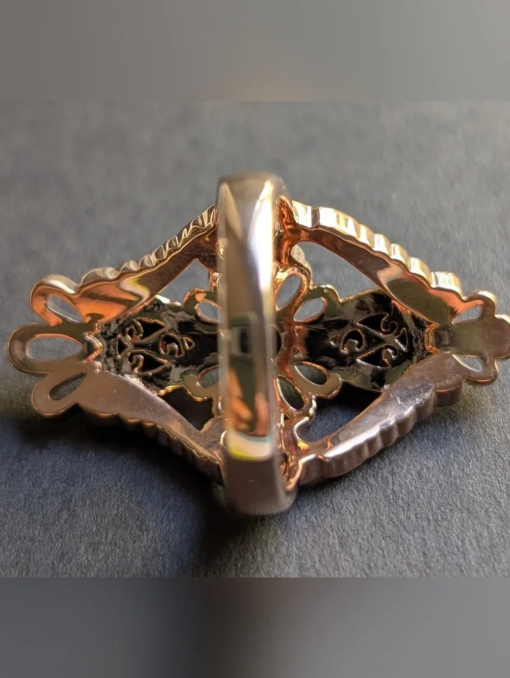Copper And Onyx Ring